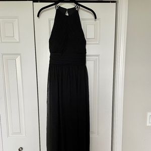 Black Chiffon Jewel A-line Dress- Bill Levkoff